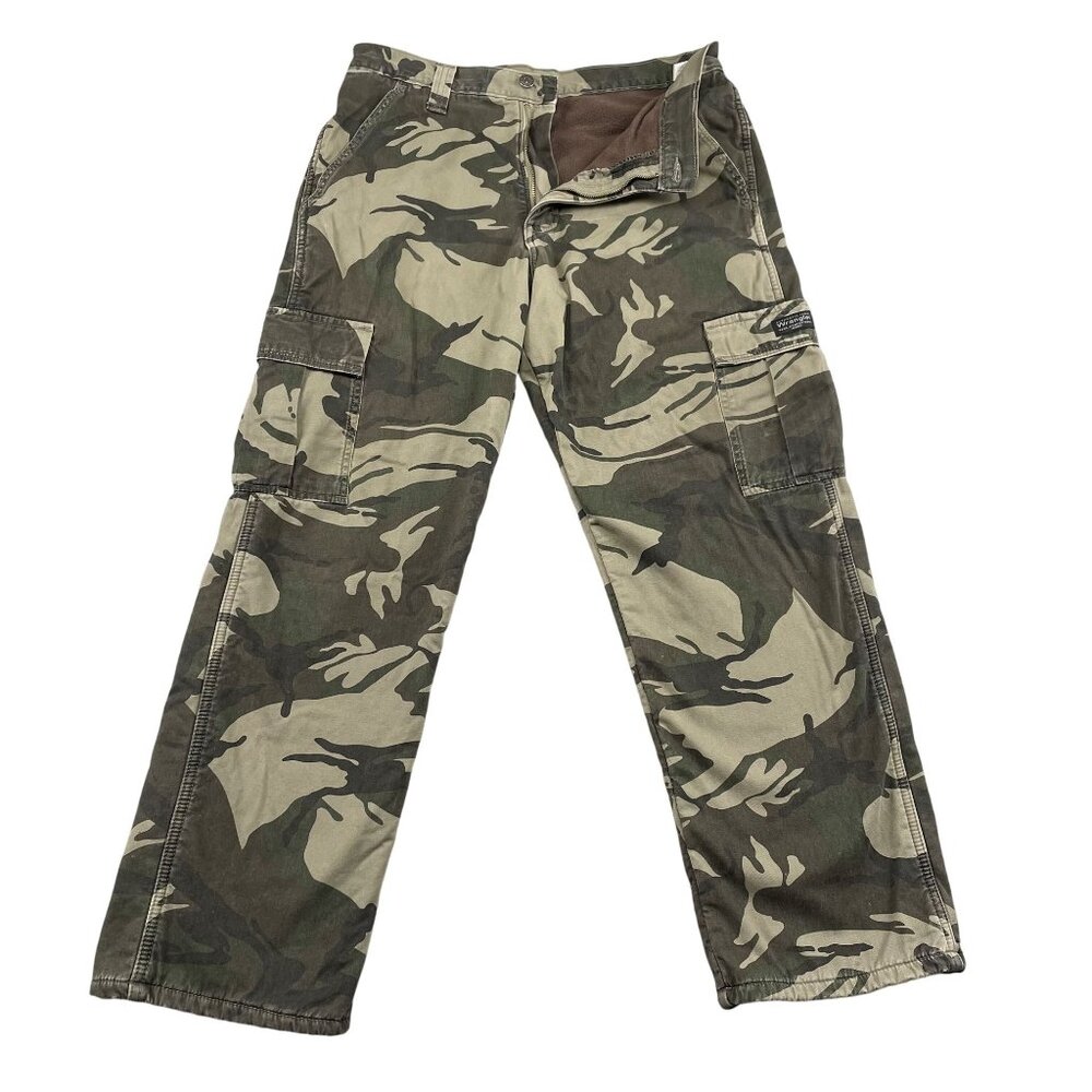 Wrangler‎ Thermal Camo Carpenter Pants Mens 32x30 Green 70FLW4M Winter